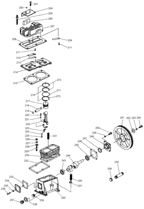 PUMP Diagram and Parts List for C7501M 1 Porter Cable Compressor